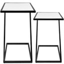 Ver imagem 3 de Conjunto Mesa de Canto Industrial Dupla Lateral Sieger Decoração para Sala Preto/Branco