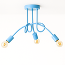 Ver imagem 1 de Plafon Laço Aluminio Teto e27 3 Luzes Lumini Lab - Azul Bebe