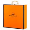Maleta Porta Vinho Em Madeira Kit com Duas Taças Cor Laranja Luxo Modelo Chateau Vitino Maleta Porta - 1