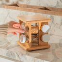 Ver imagem 4 de Kit Organizador de Gaveta com 01 Porta Temperos + 01 Porta Rolos + 01 Organizador Talheres em Bambu