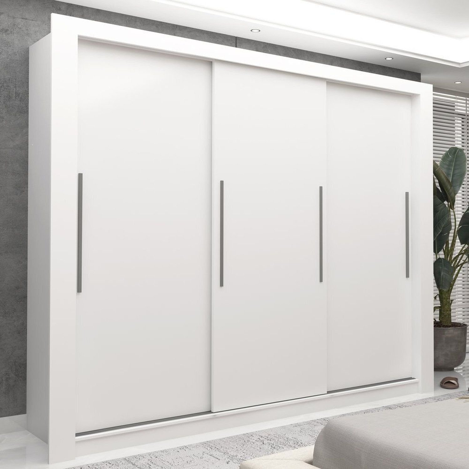 Guarda-Roupa Casal 3 Portas com 2 Gavetas 100% MDF Roma Yescasa ...