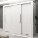 Ver mais imagens de Guarda-Roupa Casal 100% MDF 3 Portas de Correr 2 Gavetas Branco Roma