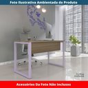 Ver imagem 2 de Mesa Escritório P25 Tub Pandin 134 Cm (larg) Tampo Mdp Noce Naturalle Pé Aço Tubular Lilás