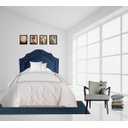 Ver imagem 1 de Cabeceira Solteiro Luxo Veludo Azul Dupla Tacha Fumê 65x90