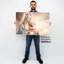 Ver imagem 2 de Quadro Decorativo Santa Maria e o Menino Jesus em Moldura Caixa Tacolado Moldura Caixa 3cm Madeira C