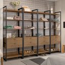 Ver imagem 2 de Guarda Roupa Casal Closet 4 Módulos 8 Gavetas Indy F02 Castanho - Mpozenato
