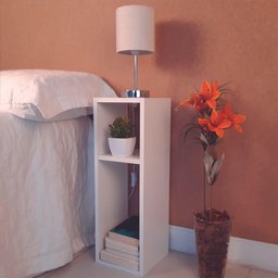 Kit 2 Mesa de Cabeceira Branco Cama Solteiro Quarto Sala 20cm - 5