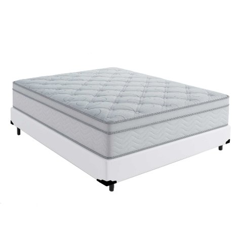 Cama Box Viúva 128 Tecido Sintetico Branco com Colchão Toronto Molas Ensacadas Branco D33