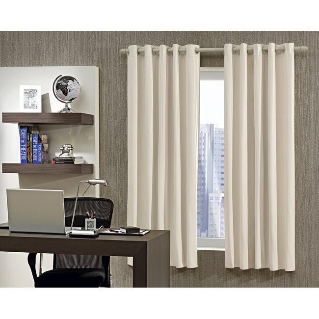 CORTINA CORTA LUZ 2.60M X 2.30M ILHOS BELLA JANELA 2,60x2,30, BRANCO OFF