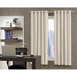 CORTINA CORTA LUZ 2.60M X 2.30M ILHOS BELLA JANELA 2,60x2,30, BRANCO OFF - 1