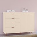 Ver imagem 1 de Cômoda Valentina 100% Mdf Tuboarte com 4 Gavetas 2 Portas e Kit de Pés Estilo Retrô