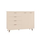 Ver imagem 2 de Cômoda Valentina 100% Mdf Tuboarte com 4 Gavetas 2 Portas e Kit de Pés Estilo Retrô