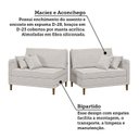 Ver imagem 6 de Sofá Living 3 Lugares Bipartido com Pés em Madeira Maciça 172cm Manágua Yescasa