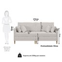 Ver imagem 4 de Sofá Living 3 Lugares Bipartido com Pés em Madeira Maciça 172cm Manágua Yescasa