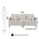 Ver imagem 4 de Sofá Living 3 Lugares Bipartido com Pés em Madeira Maciça 172cm Manágua Yescasa