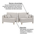 Ver imagem 6 de Sofá Living 3 Lugares Bipartido com Pés em Madeira Maciça 172cm Manágua Yescasa