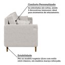 Ver mais imagens de Sofá Living 3 Lugares Bipartido com Pés em Madeira Maciça 172cm Manágua Yescasa