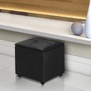 Ver imagem 2 de Kit 2 Puff Baú Decorativo Cristal 40x40 Estofado em Veludo Preto