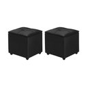 Ver imagem 1 de Kit 2 Puff Baú Decorativo Cristal 40x40 Estofado em Veludo Preto