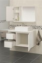 Ver imagem 2 de Conjunto de Banheiro Mdf 0,60m Branco e Vermelho Estilo e Modernidade:branco/vermelho