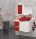 Ver imagem 1 de Conjunto de Banheiro Mdf 0,60m Branco e Vermelho Estilo e Modernidade:branco/vermelho