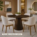 Ver imagem 1 de Mesa de Jantar Muniz Redonda Madeira Maciça 120cm Chocolate