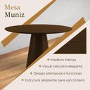 Ver imagem 3 de Mesa de Jantar Muniz Redonda Madeira Maciça 120cm Chocolate
