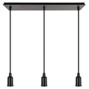 Ver imagem 1 de Pendente Industrial Cabo Tecido Triplo Cq E27 Vintage:preto