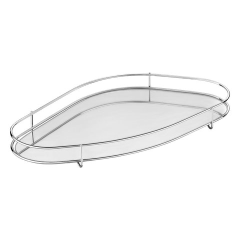 Bandeja Hara Fence Orgânica Base Espelhada 29 X 17 Cm:cromada