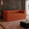 Sofá Cama de Espuma Modular Axel 160cm 02 Lugares com Apoio de Metal Bouclé Terracota - Desk Design - 2