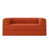 Sofá Cama de Espuma Modular Axel 160cm 02 Lugares com Apoio de Metal Bouclé Terracota - Desk Design - 5