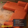 Sofá Cama de Espuma Modular Axel 160cm 02 Lugares com Apoio de Metal Bouclé Terracota - Desk Design - 3