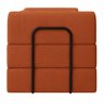 Sofá Cama de Espuma Modular Axel 160cm 02 Lugares com Apoio de Metal Bouclé Terracota - Desk Design - 6