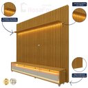 Ver imagem 2 de Painel e Rack Ripado com LED e Rodízio Nobre Clean 230 Naturale Off White - Gelius