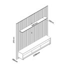 Ver imagem 4 de Painel e Rack Ripado com LED e Rodízio Nobre Clean 230 Naturale Off White - Gelius