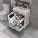 Ver imagem 2 de Conjunto Mariana 78cm c/Pés e Lavatório Jade - Fabribam