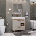 Ver imagem 1 de Conjunto Mariana 78cm C/pés e Lavatório Jade - Fabribam