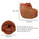 Ver imagem 3 de Poltrona Decorativa Maya Base Giratoria Linho Color Trend e Courino Tca 303 Tcs 727 Moll