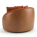 Ver imagem 6 de Poltrona Decorativa Maya Base Giratoria Linho Color Trend e Courino Tca 303 Tcs 727 Moll