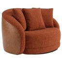 Ver imagem 1 de Poltrona Decorativa Maya Base Giratoria Linho Color Trend e Courino Tca 303 Tcs 727 Moll