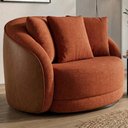 Ver imagem 2 de Poltrona Decorativa Maya Base Giratoria Linho Color Trend e Courino Tca 303 Tcs 727 Moll
