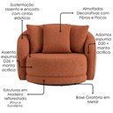 Ver imagem 5 de Poltrona Decorativa Maya Base Giratoria Linho Color Trend e Courino Tca 303 Tcs 727 Moll