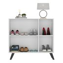 Ver imagem 5 de Sapateira Retrô com Espelho 3 Portas Nina Multimóveis MP6022 Branca/Preta