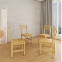 Ver imagem 3 de Conjunto 4 Cadeiras para Sala de Jantar Madeira Maciça Mandacaru Yescasa Bege/Amendoa