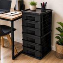 Ver imagem 2 de Gaveteiro Organizador 6 Gavetas Plastico Multiuso Porta Objetos Documentos Acessorios Quarto Escrito