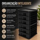 Ver mais imagens de Gaveteiro Organizador 6 Gavetas Plastico Multiuso Porta Objetos Documentos Acessorios Quarto Escrito
