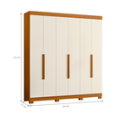 Ver imagem 3 de Guarda Roupa Yara 6 Portas Cinamomo Off White
