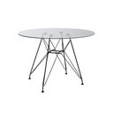 Ver imagem 5 de Mesa De Vidro Redonda 90Cm Com 4 Poltronas Pretas Ferro Preto Cor: Preto