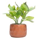 Ver imagem 2 de Cachepot de Cimento com Planta Artificial Prisma Marrom 11cm x 22cm | Casa Del Grande