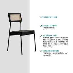 Conjunto 2 Cadeiras de Jantar Lux 1741 Carraro Grafite/Preto - 3